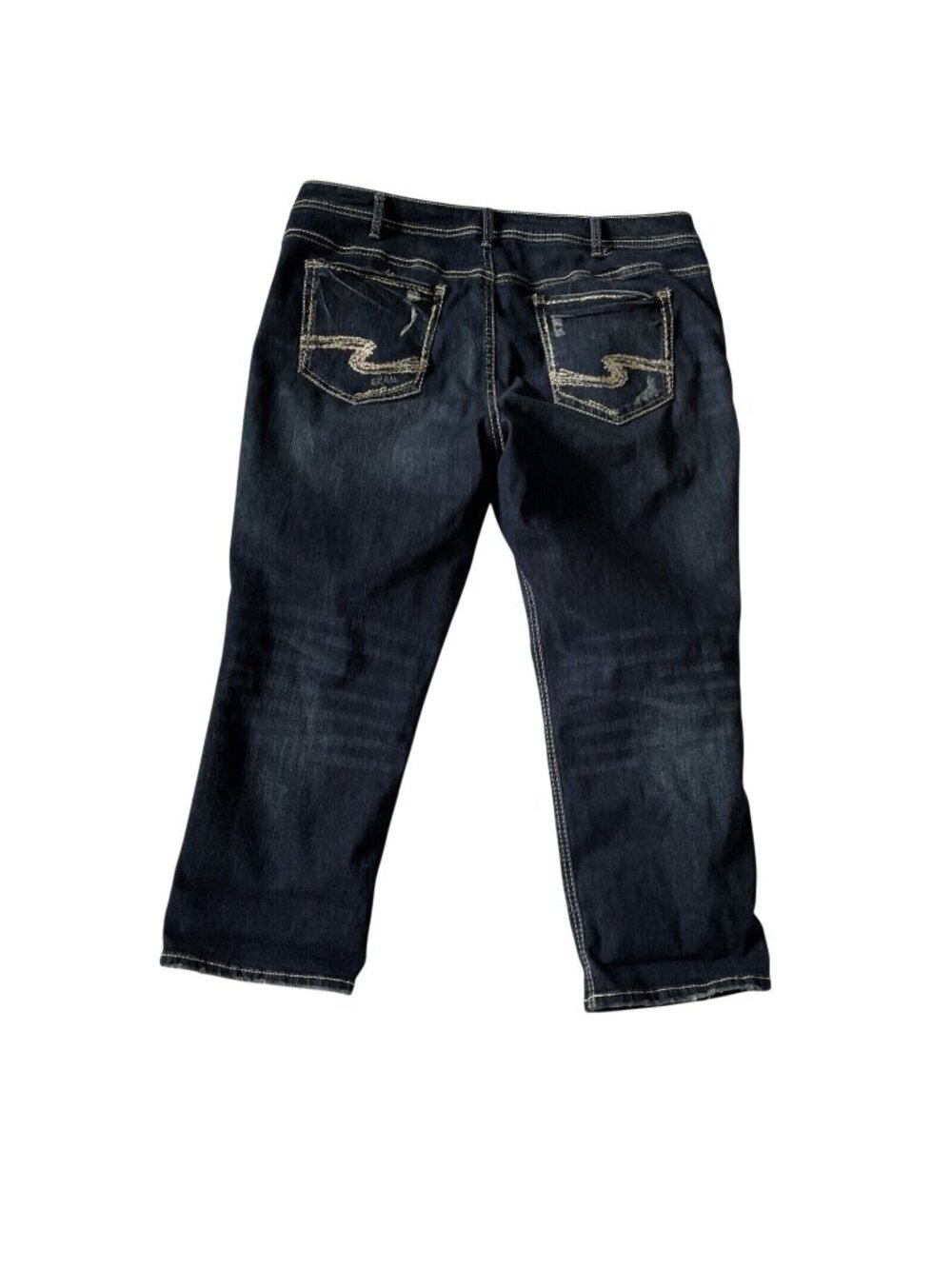 Silver Jeans Co. Dark Wash Distressed Straight Leg Jeans Size 31 Womens